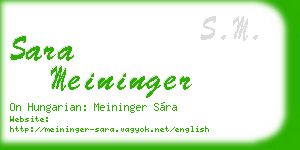 sara meininger business card
